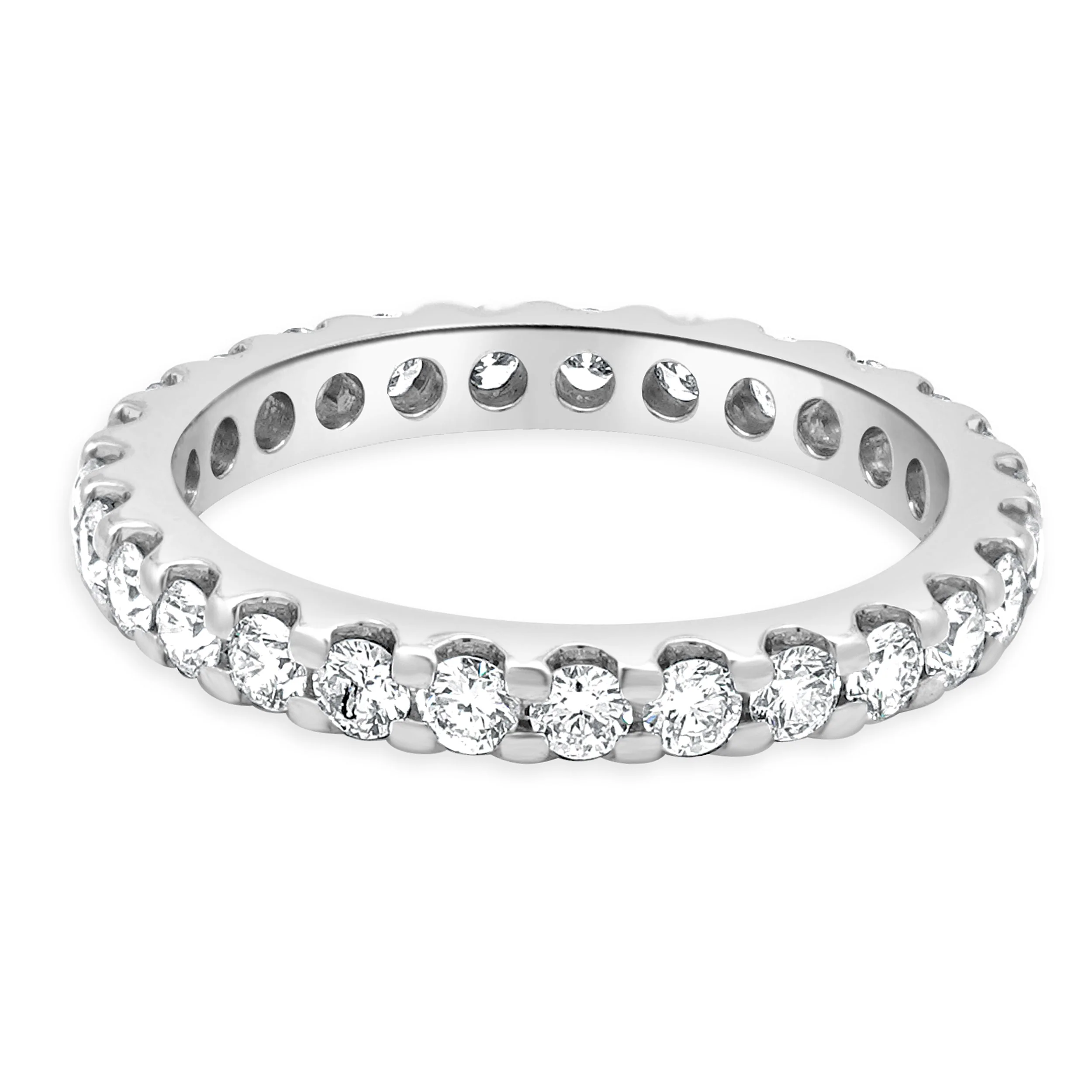 Platinum Prong Set Round Diamond Eternity Band