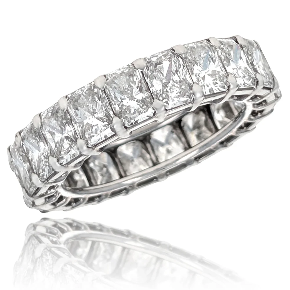 Platinum Radiant Cut Diamond Eternity Band
