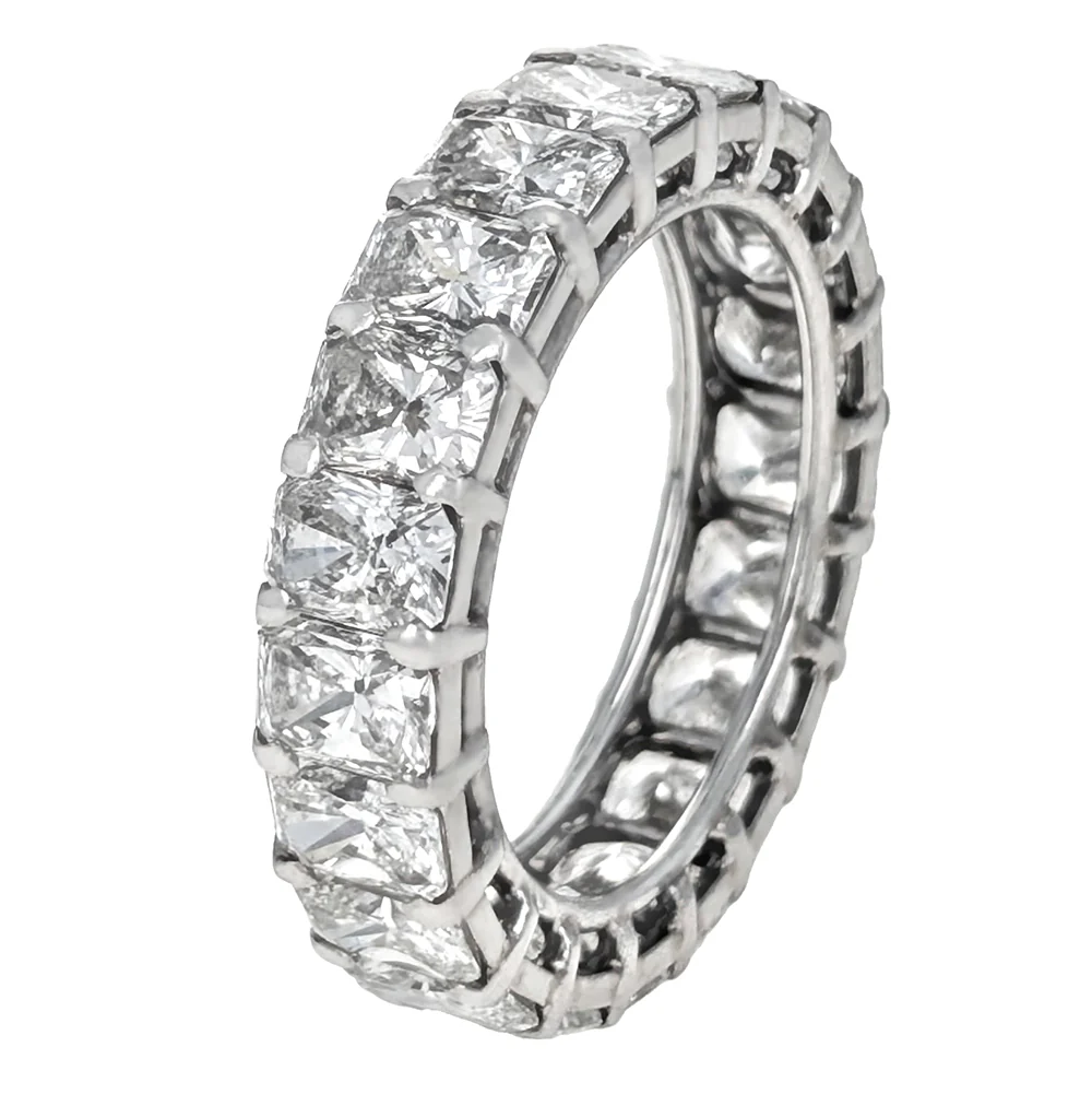 Platinum Radiant Cut Diamond Eternity Band - Image 2