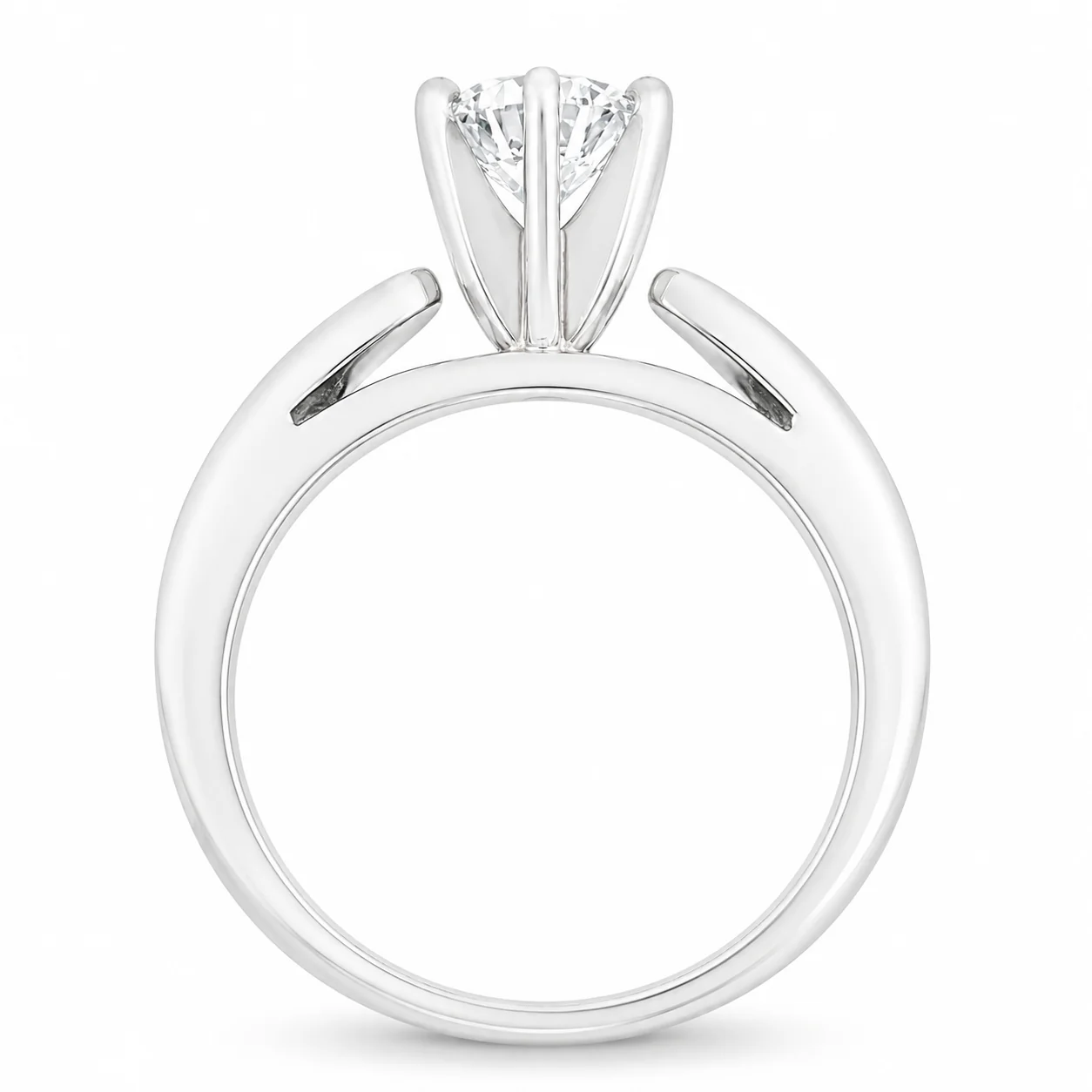 Platinum Round Brilliant Cut Diamond Engagement Ring - Image 3