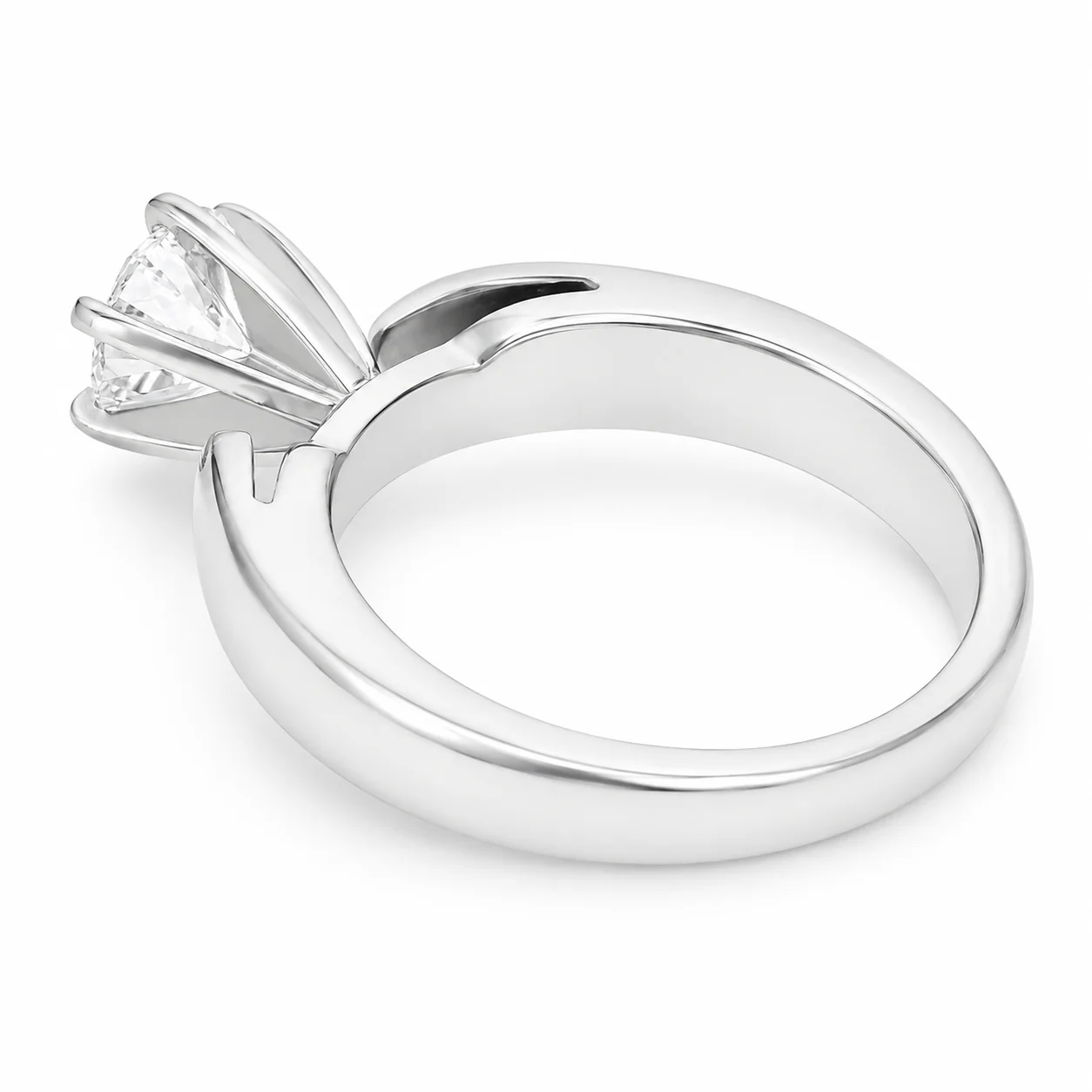 Platinum Round Brilliant Cut Diamond Engagement Ring - Image 4