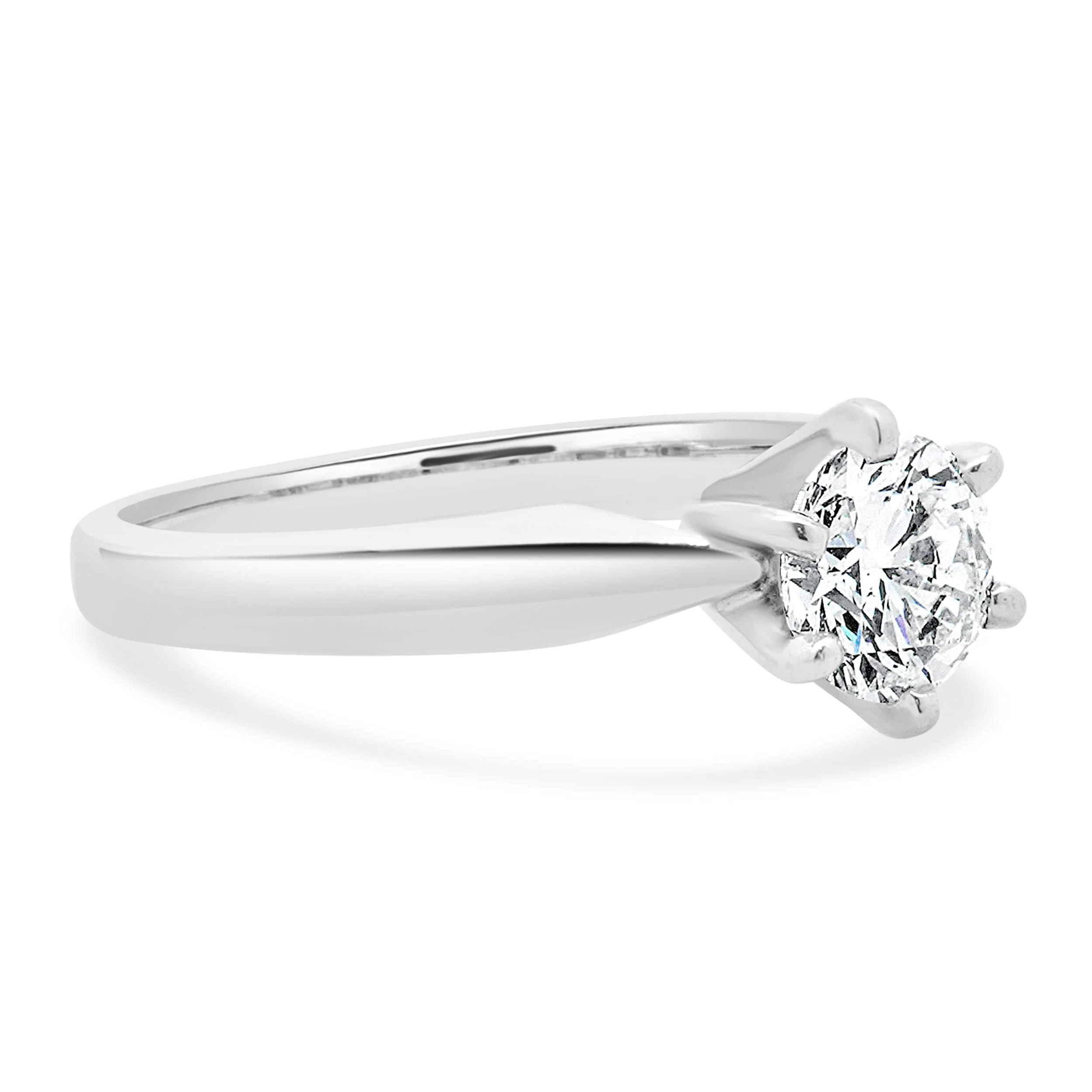 Platinum Round Brilliant Cut Diamond Engagement Ring - Image 2
