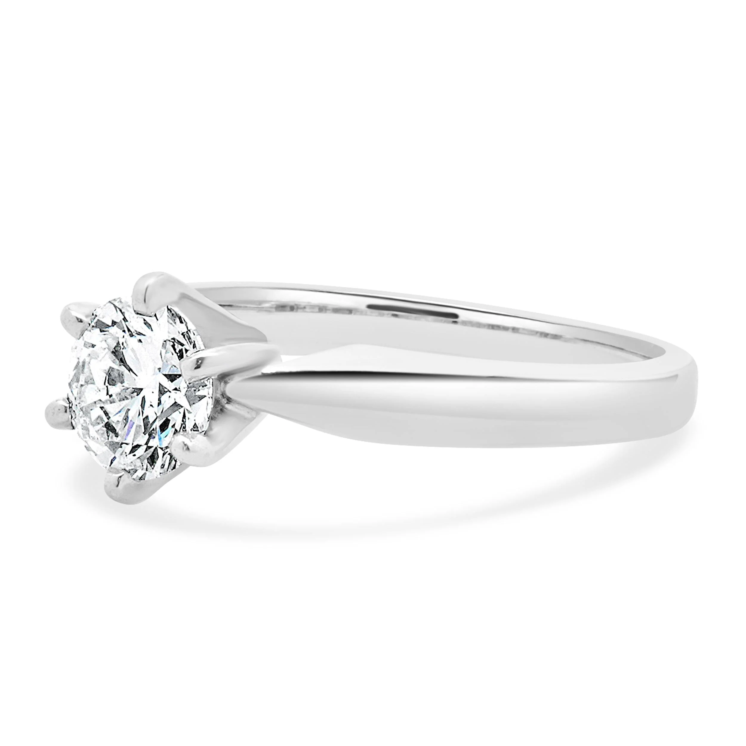 Platinum Round Brilliant Cut Diamond Engagement Ring - Image 3