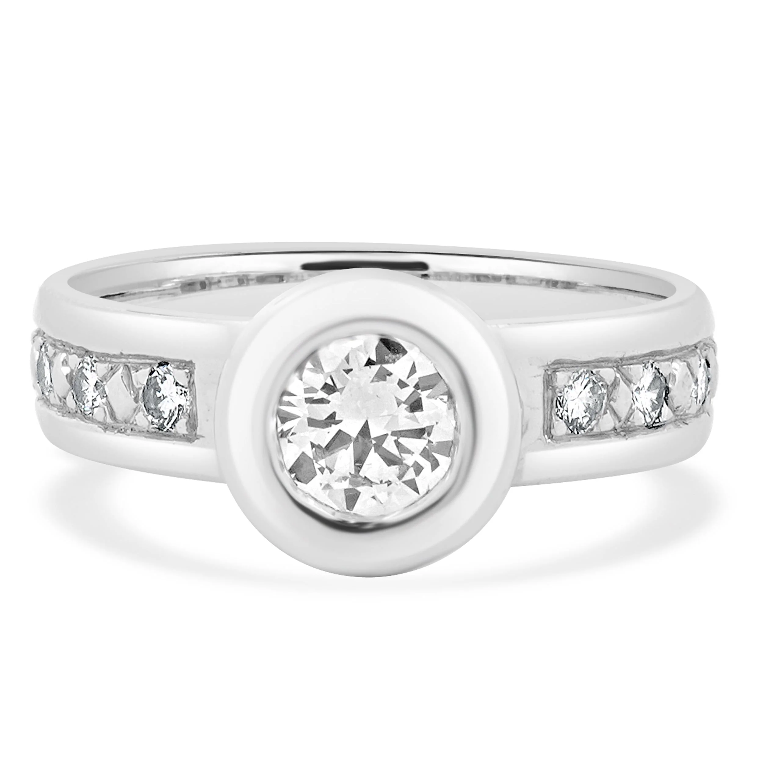 Platinum Round Brilliant Cut Diamond Engagement Ring