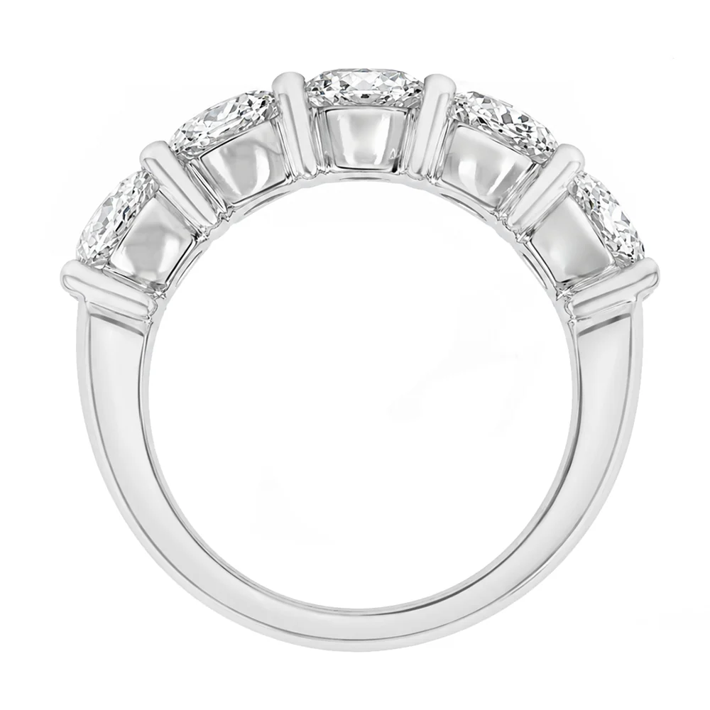 Platinum Round Brilliant Cut Five Diamond Band - Image 3
