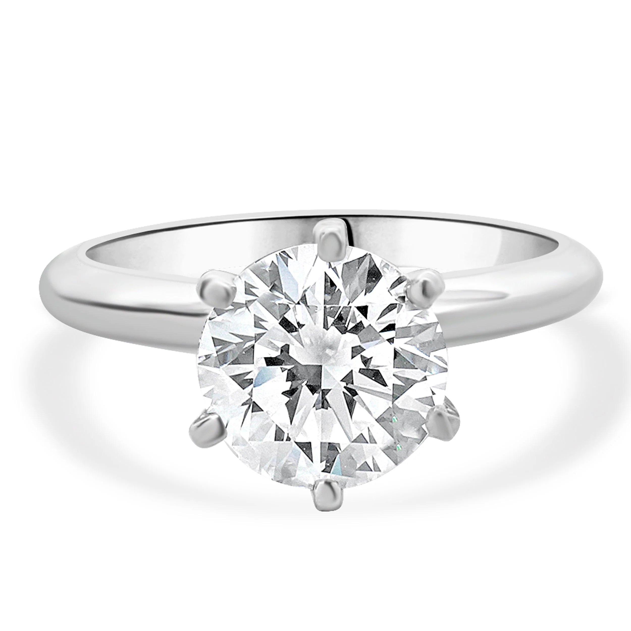 Platinum Round Diamond Engagement Ring