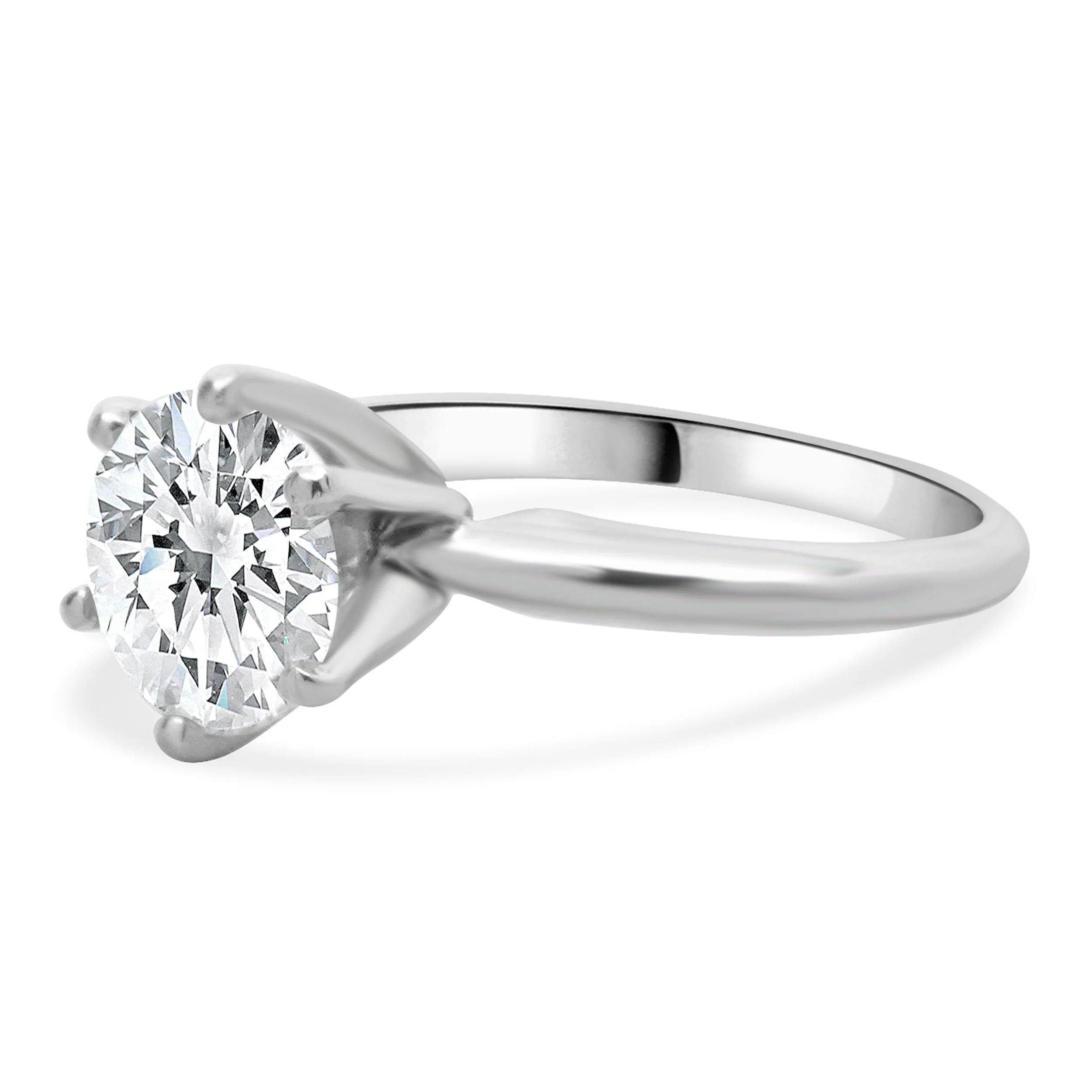 Platinum Round Diamond Engagement Ring - Image 2