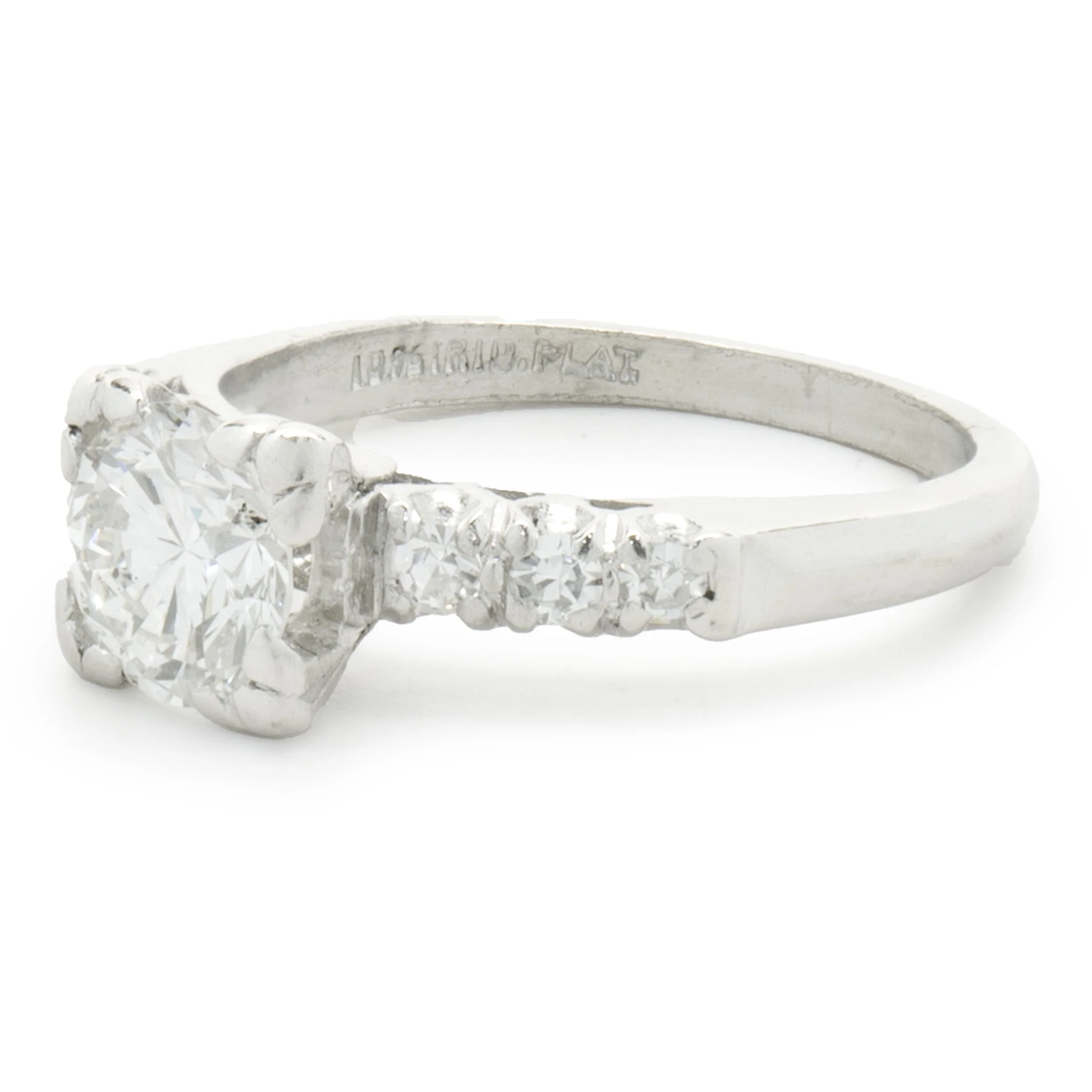 Platinum Vintage Art Deco Diamond Engagement Ring - Image 2