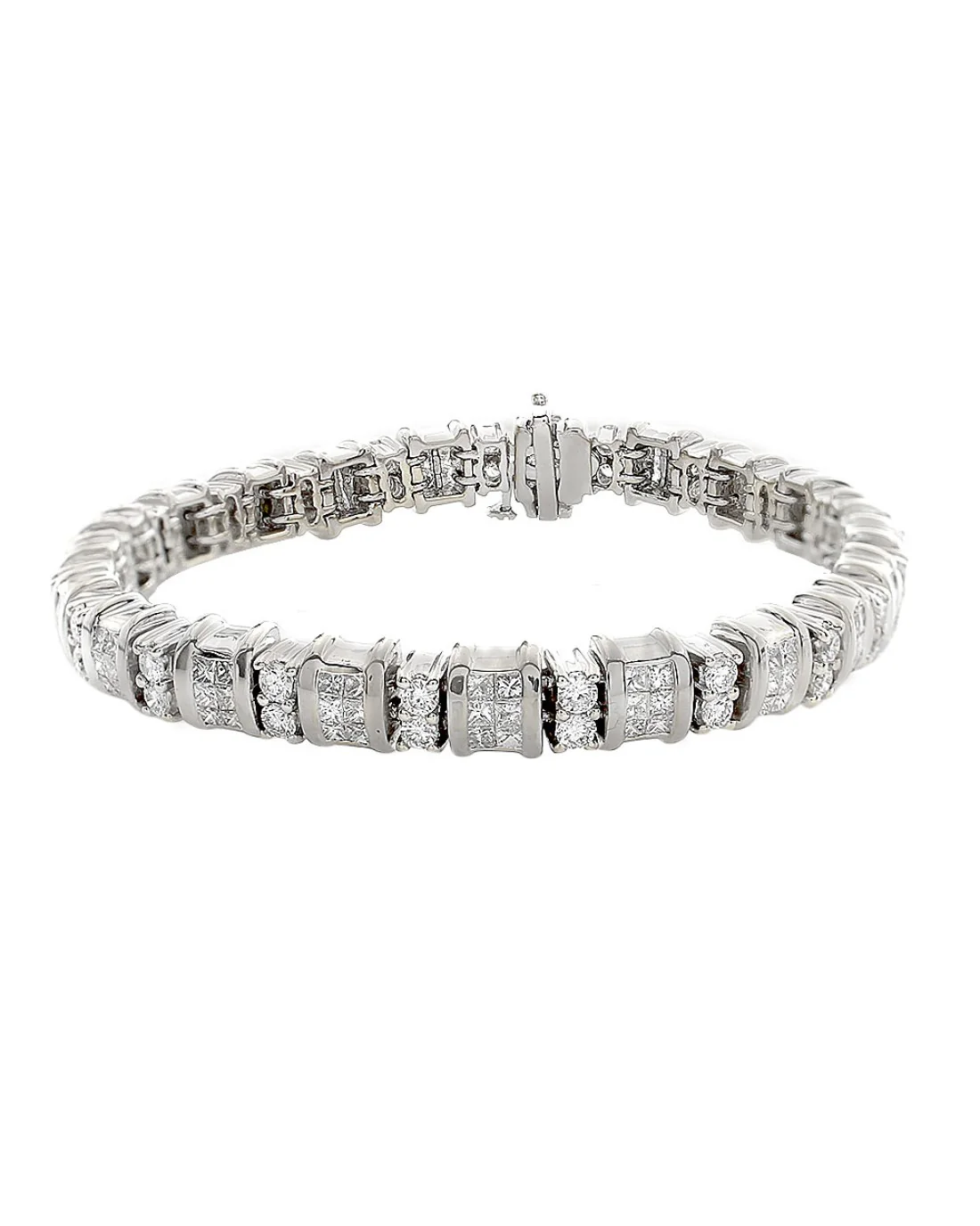 Princess and Round Diamond Inline Bracelet - Image 2