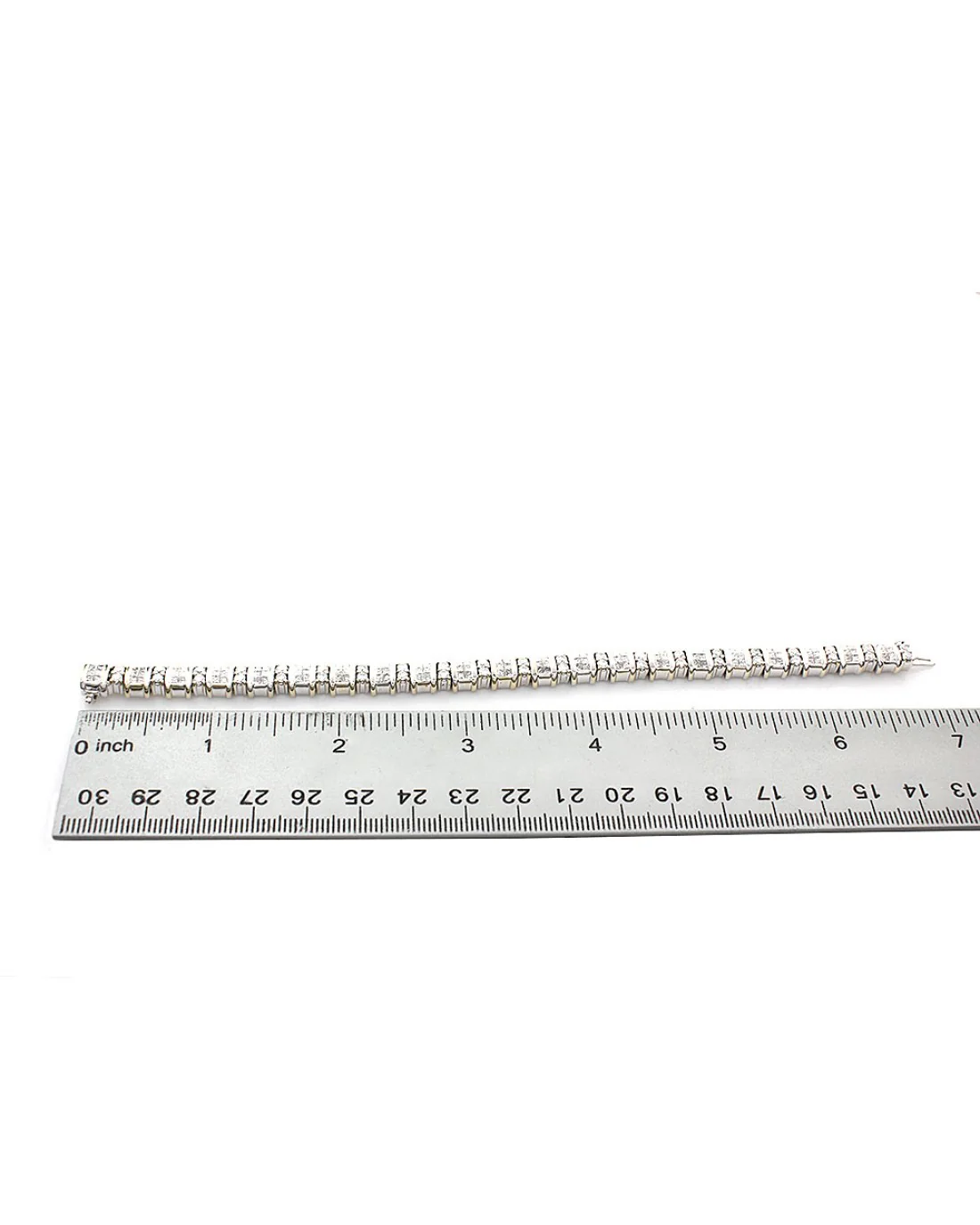 Princess and Round Diamond Inline Bracelet - Image 3
