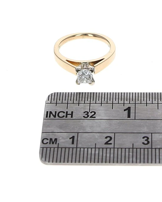 Princess Cut Diamond Solitaire Engagement Ring in Yellow Gold - Image 3