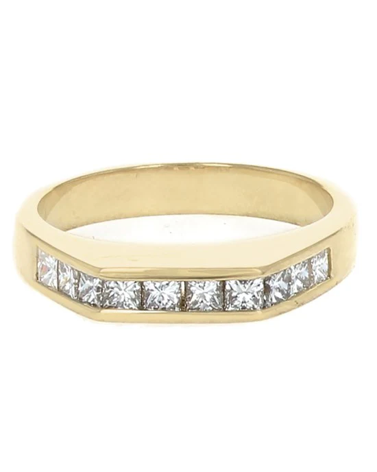 Princess Diamond 3 Sided Ring in Yellow Gold - Image 2