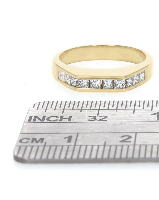 Princess Diamond 3 Sided Ring in Yellow Gold - Image 3