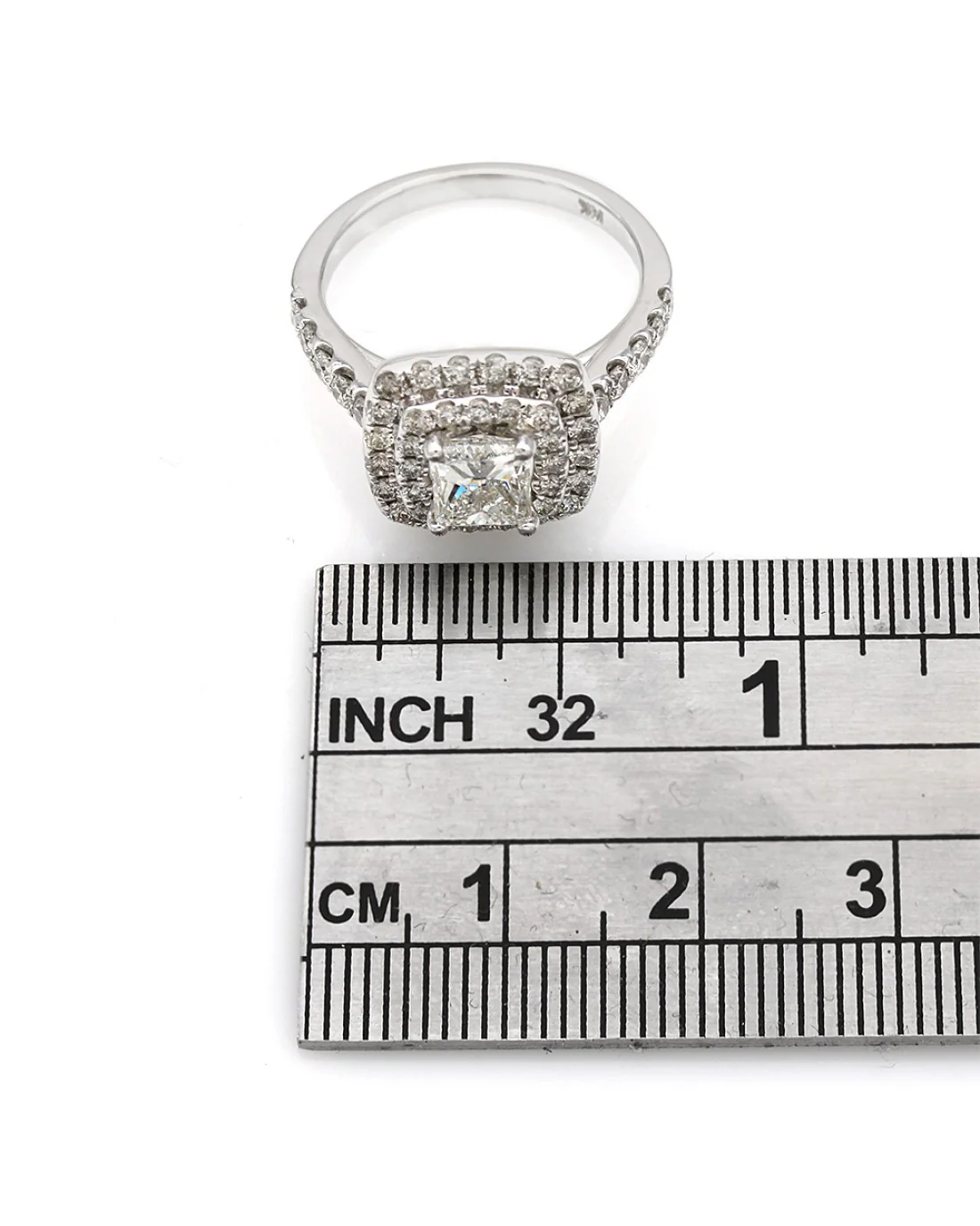 Princess Diamond Double Halo Solitaire Ring - Image 3