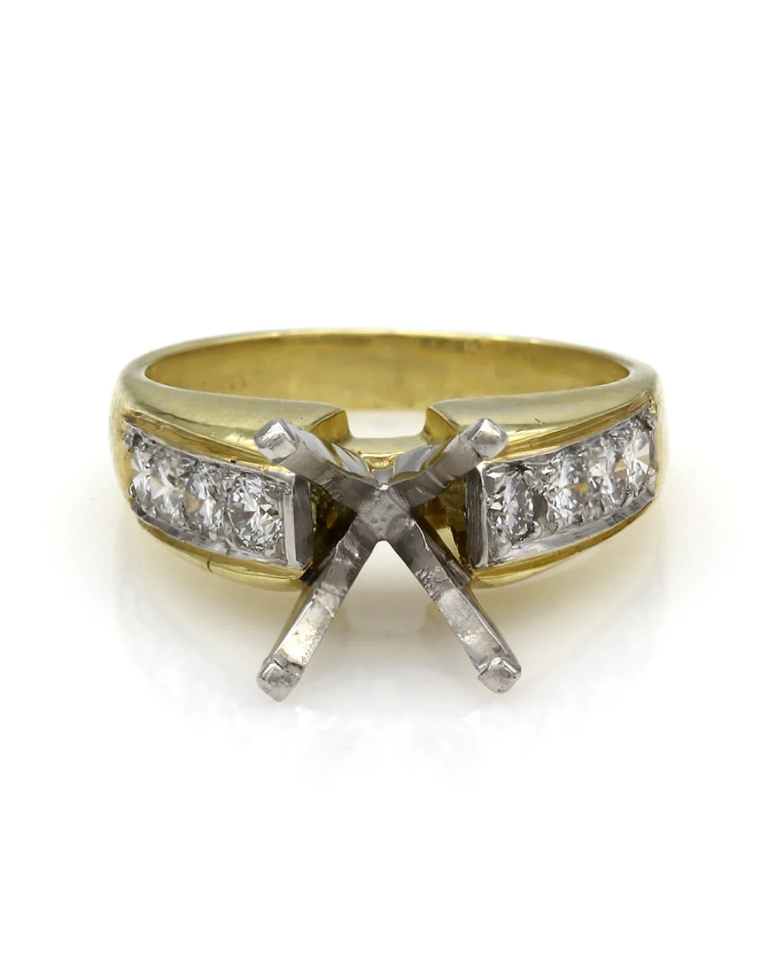 Prong Set Diamond Mounting in Gold - Image 2