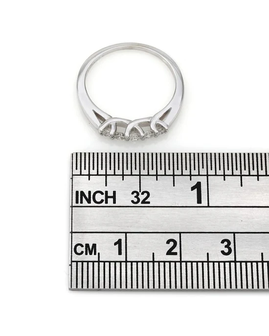 Prong Set Five Stone Diamond Band in 14k White Gold - Image 3