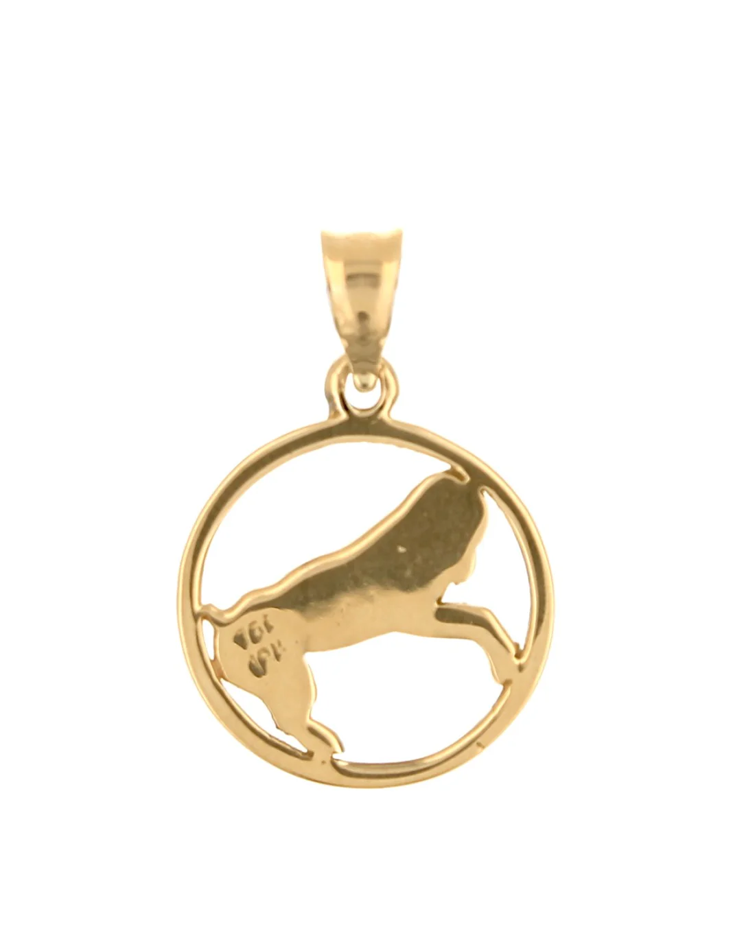 Ram Silhouette Open Cut Medallion Pendant in Yellow Gold - Image 2