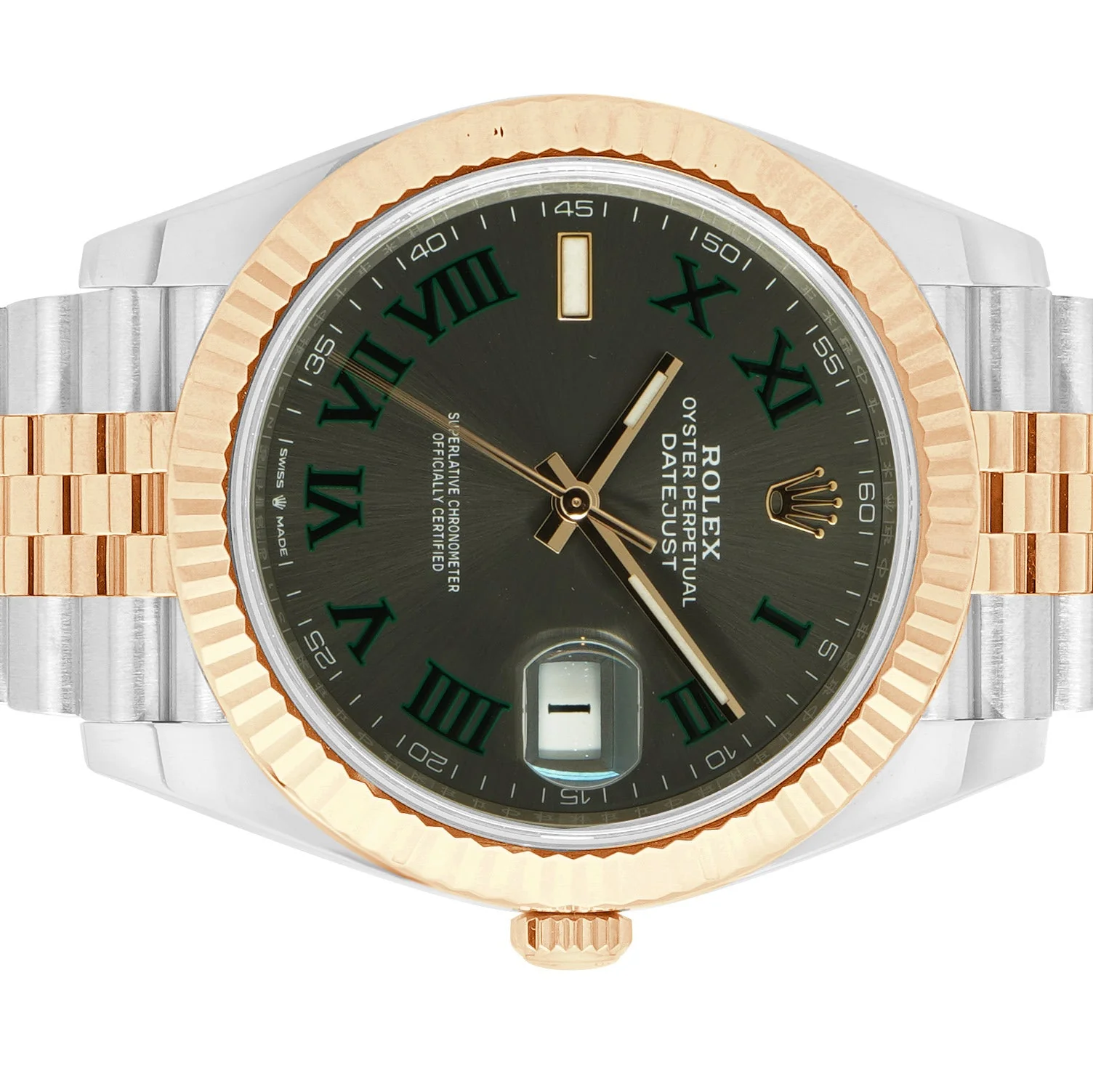 Rolex 18 Karat Rose Gold & Stainless Steel Wimbledon Datejust 41mm - Image 2