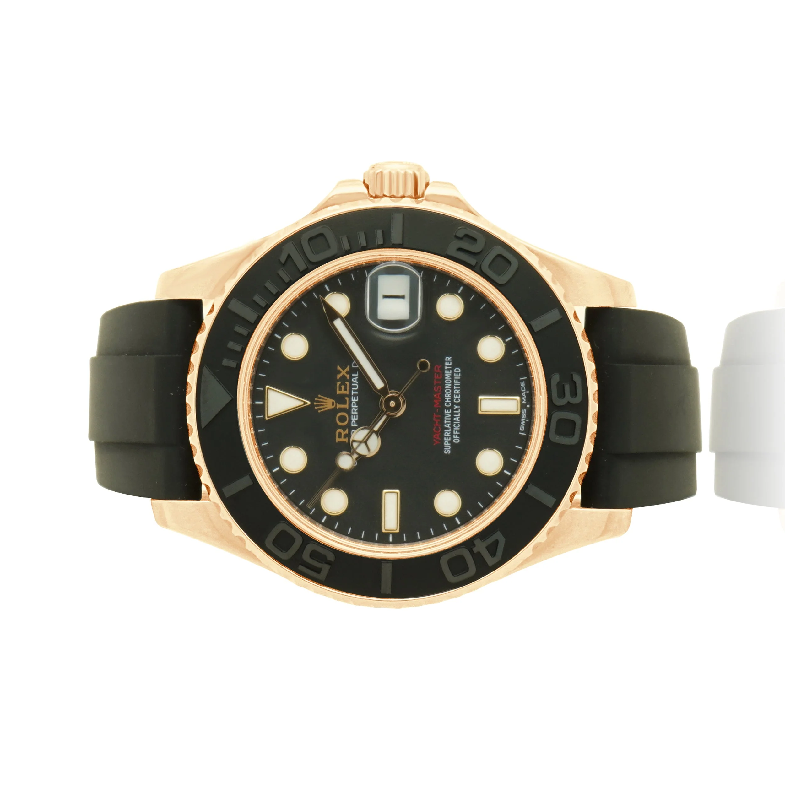 Rolex 18 Karat Rose Gold Yacht-Master 37mm Black Dial - Image 2