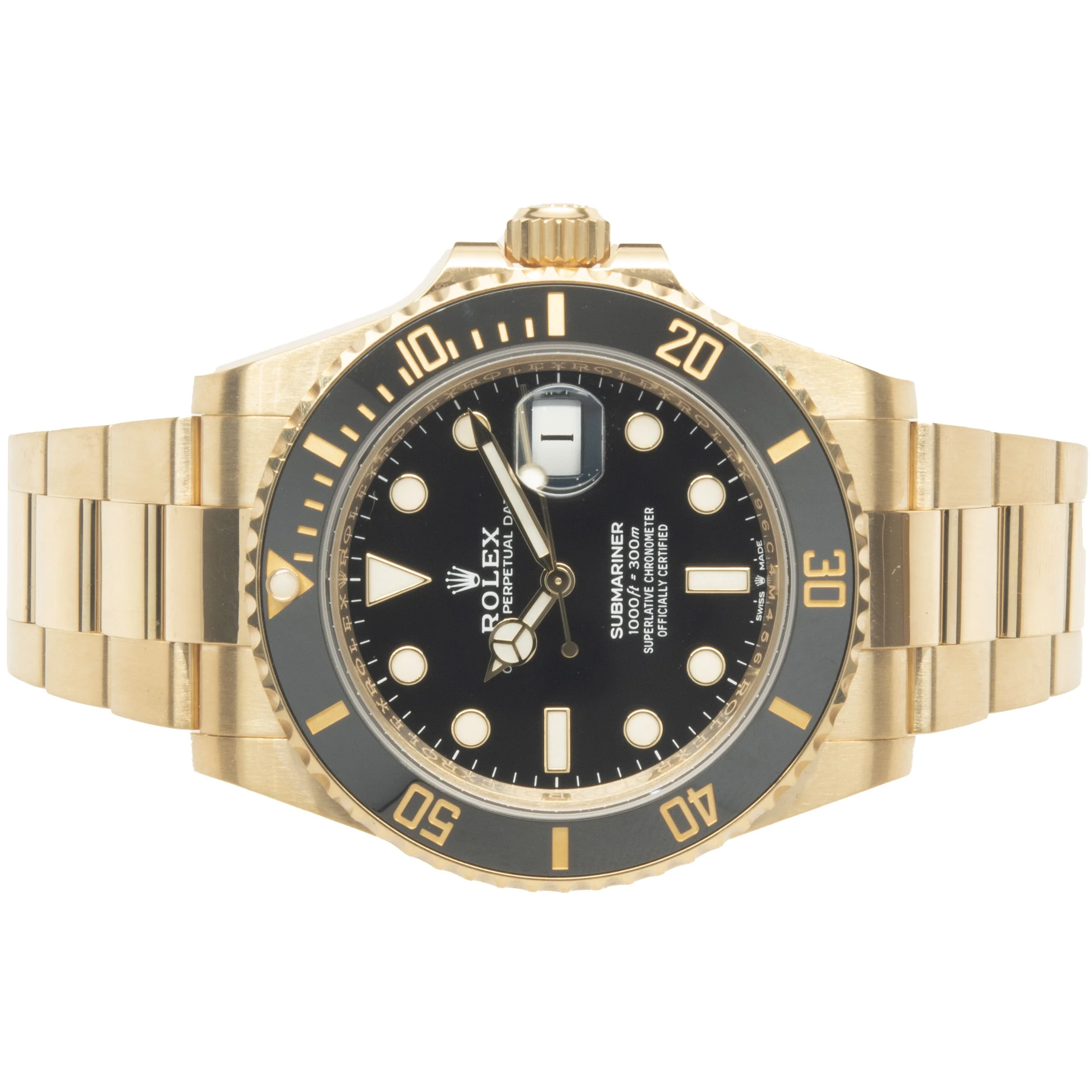 Rolex 18 Karat Yellow Gold Submariner Black / Black 41MM - Image 2
