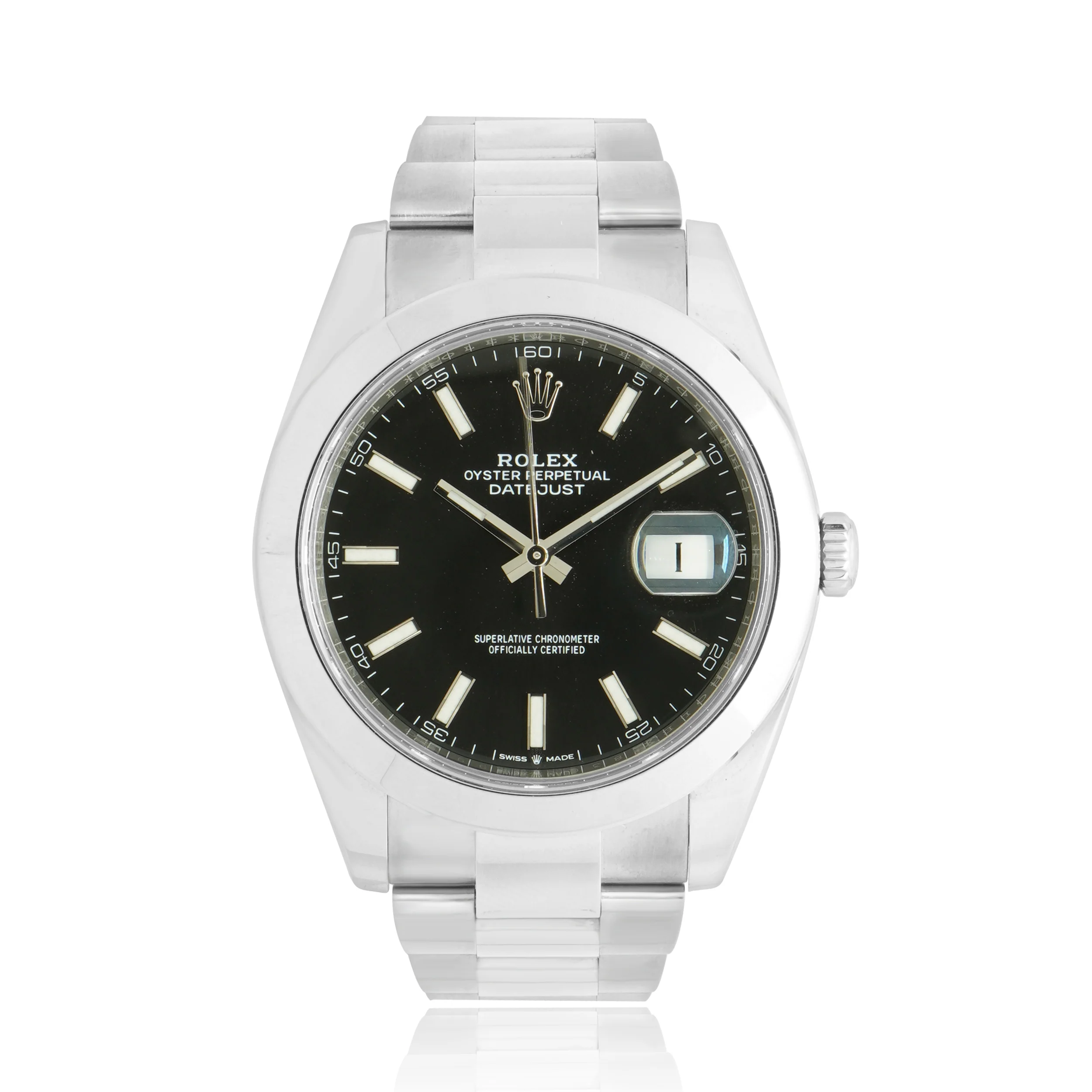 Rolex Stainless Steel Datejust 41mm Black Index 2019