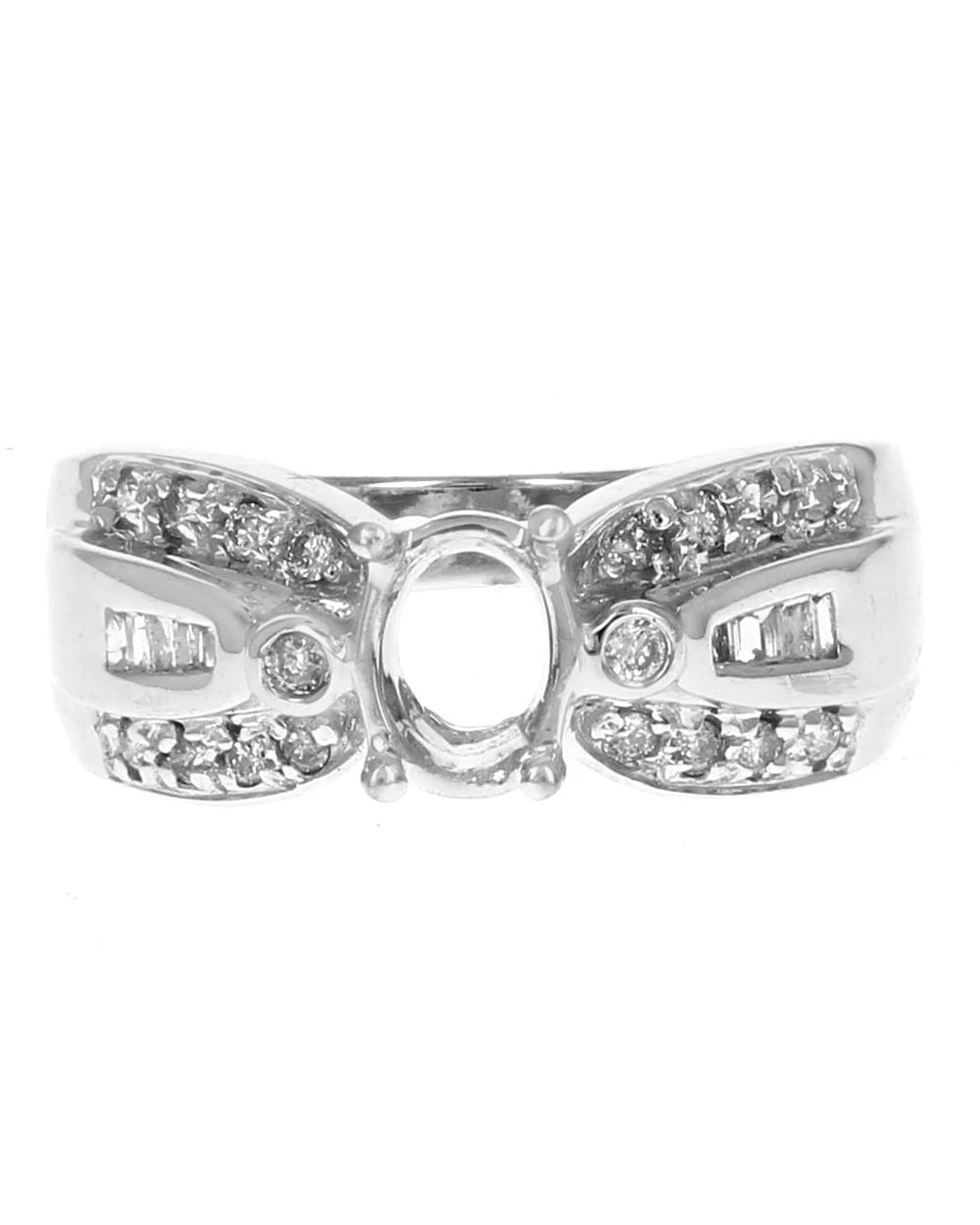 Round and Baguette Diamond Semi Mounting - Image 2