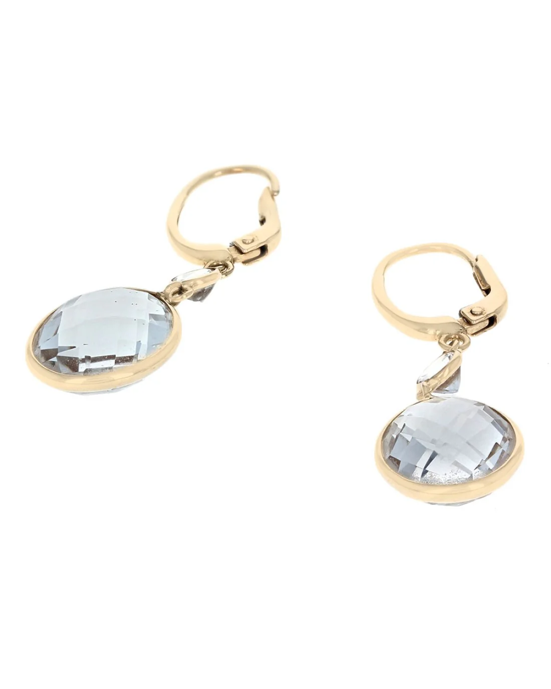 Round and Oval Checkerboard White Topaz Earrings - Image 2
