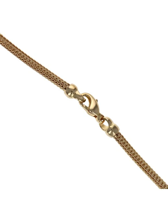 Round Wheat Chain Necklace in Yellow Gold - Image 2