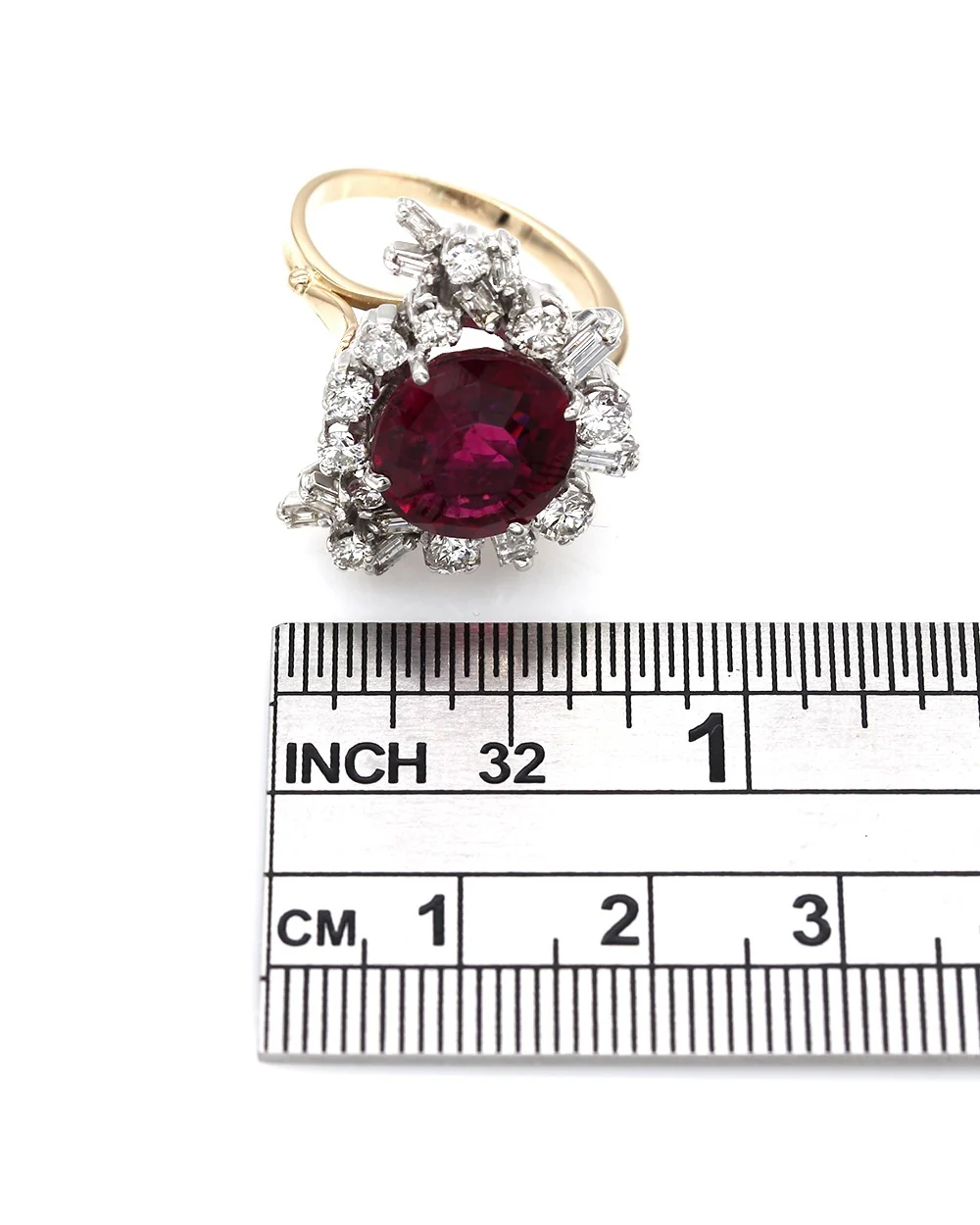 Rubellite Tourmaline and Diamond Ring in Gold - Image 2