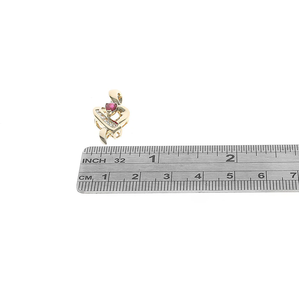 Ruby and Diamond Crossover Heart Pendant - Image 3