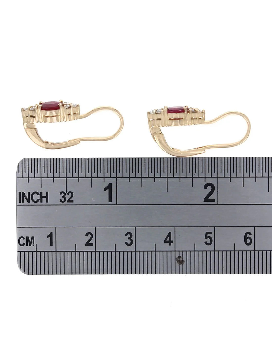 Ruby and Diamond Marquise Shaped Earrings - Image 3