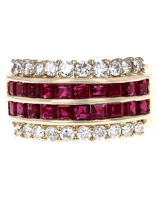 Ruby and Diamond Ring in Yellow Gold - Image 2