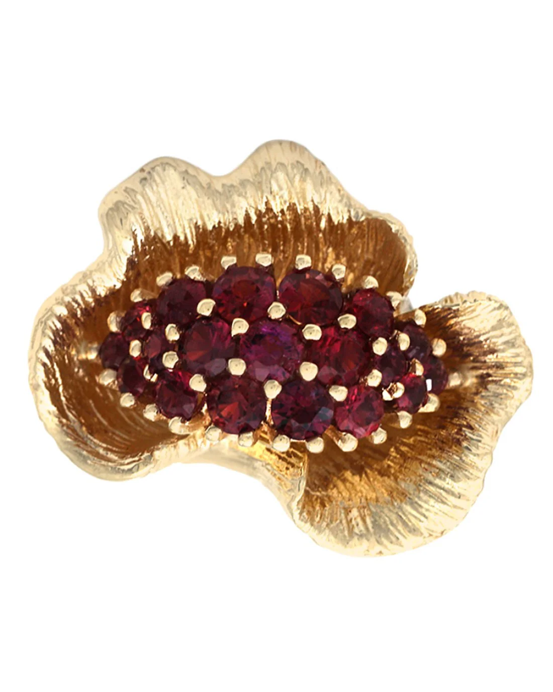 Ruby Cluster Bypass Flower Ring - Image 2