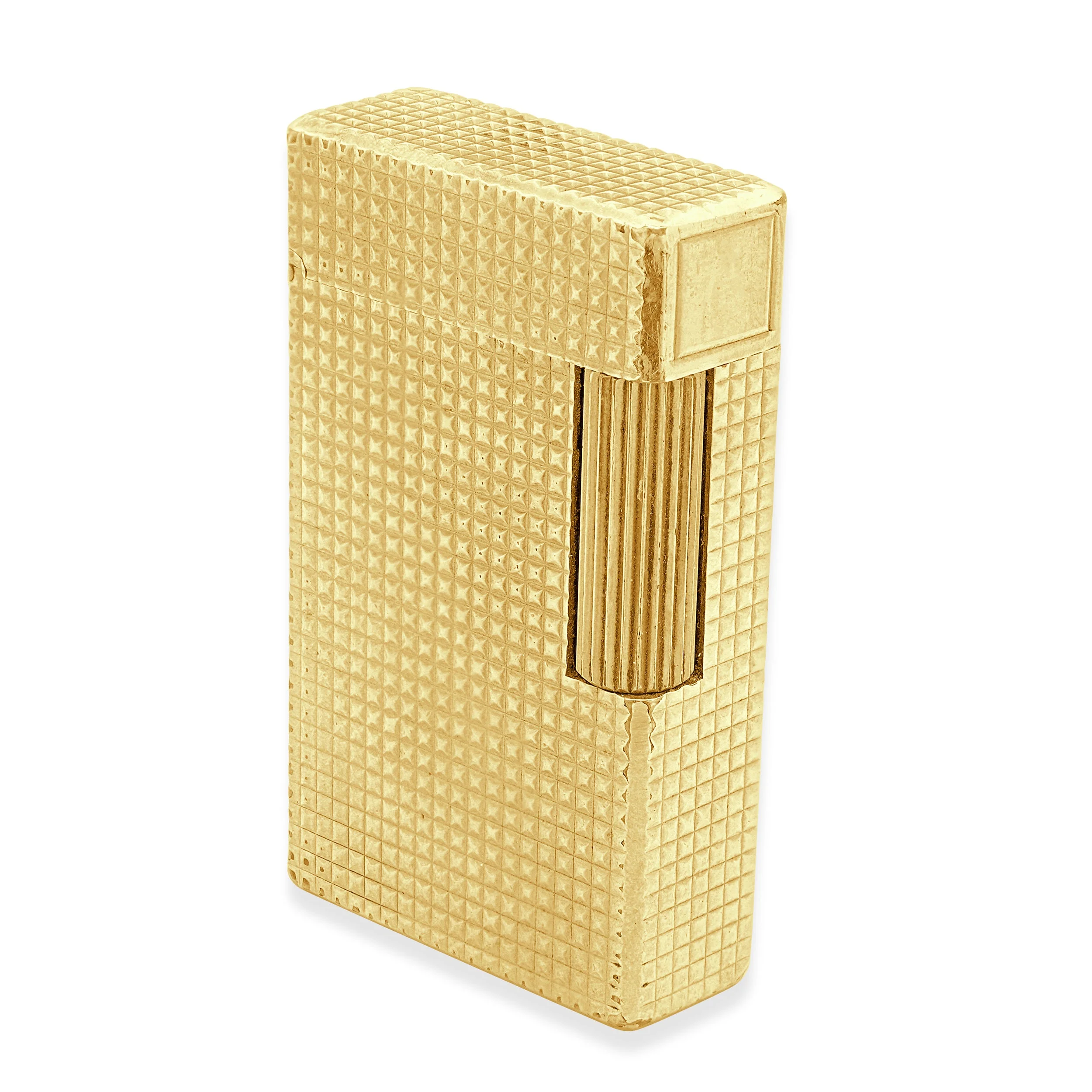 S.T. Dupont 14K Yellow Gold Gold-Capped Hobnail Lighter