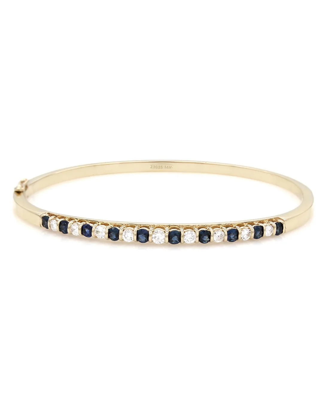 Sapphire and Diamond Bangle Bracelet in Gold - Image 2