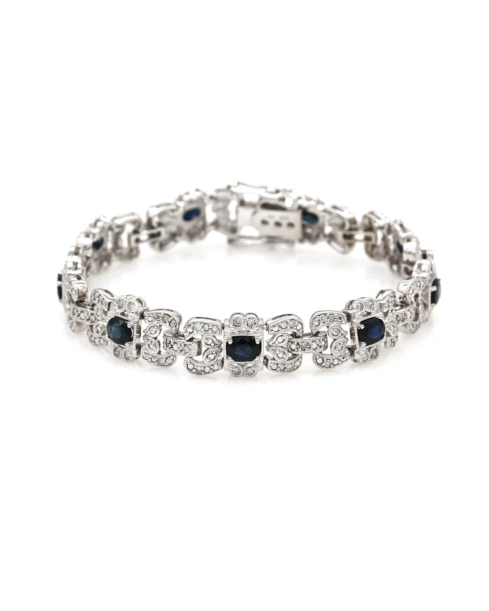Sapphire and Diamond Bracelet in Gold - Image 2