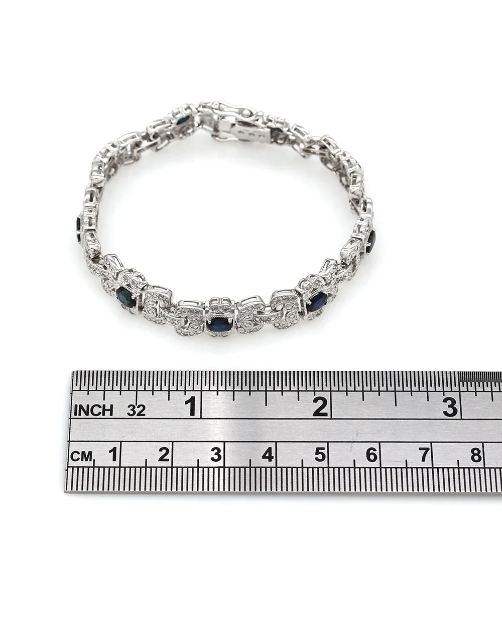 Sapphire and Diamond Bracelet in Gold - Image 3