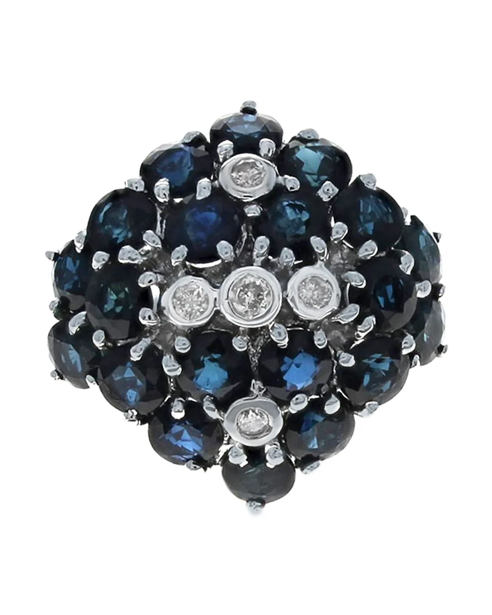 Sapphire and Diamond Cluster Ring - Image 2
