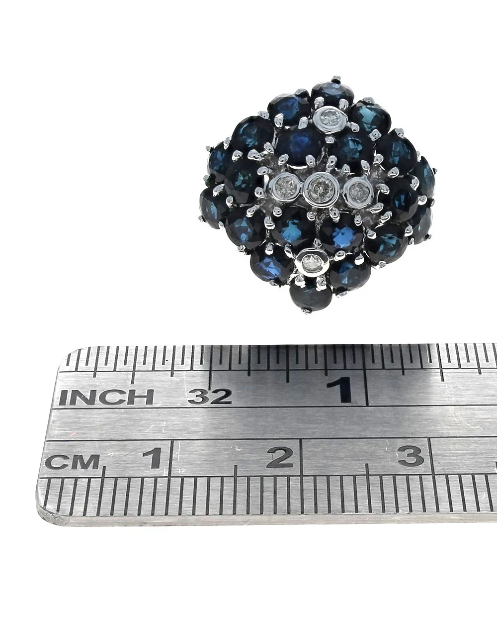 Sapphire and Diamond Cluster Ring - Image 3