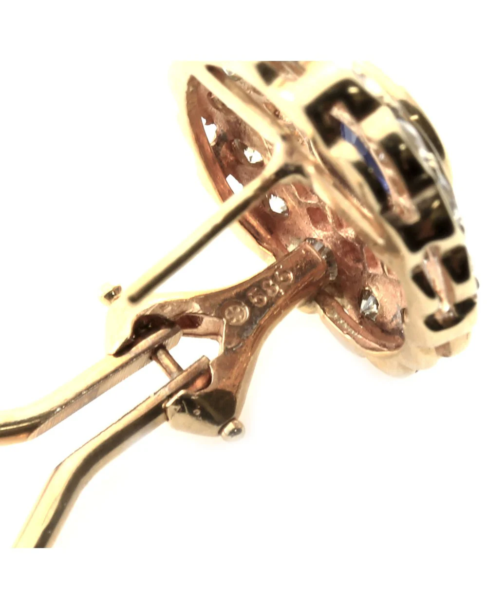 Sapphire and Diamond Earrings in Gold - Image 5