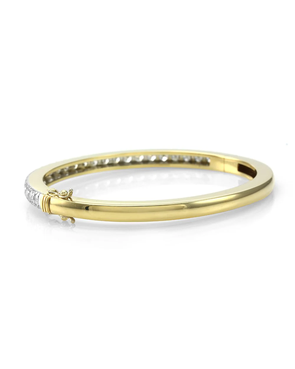 Single Row Diamond Bangle Bracelet - Image 2