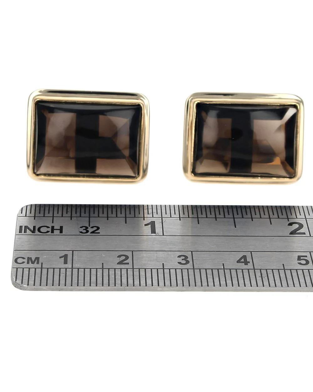 Smoky Quartz Cufflinks in Yellow Gold - Image 3