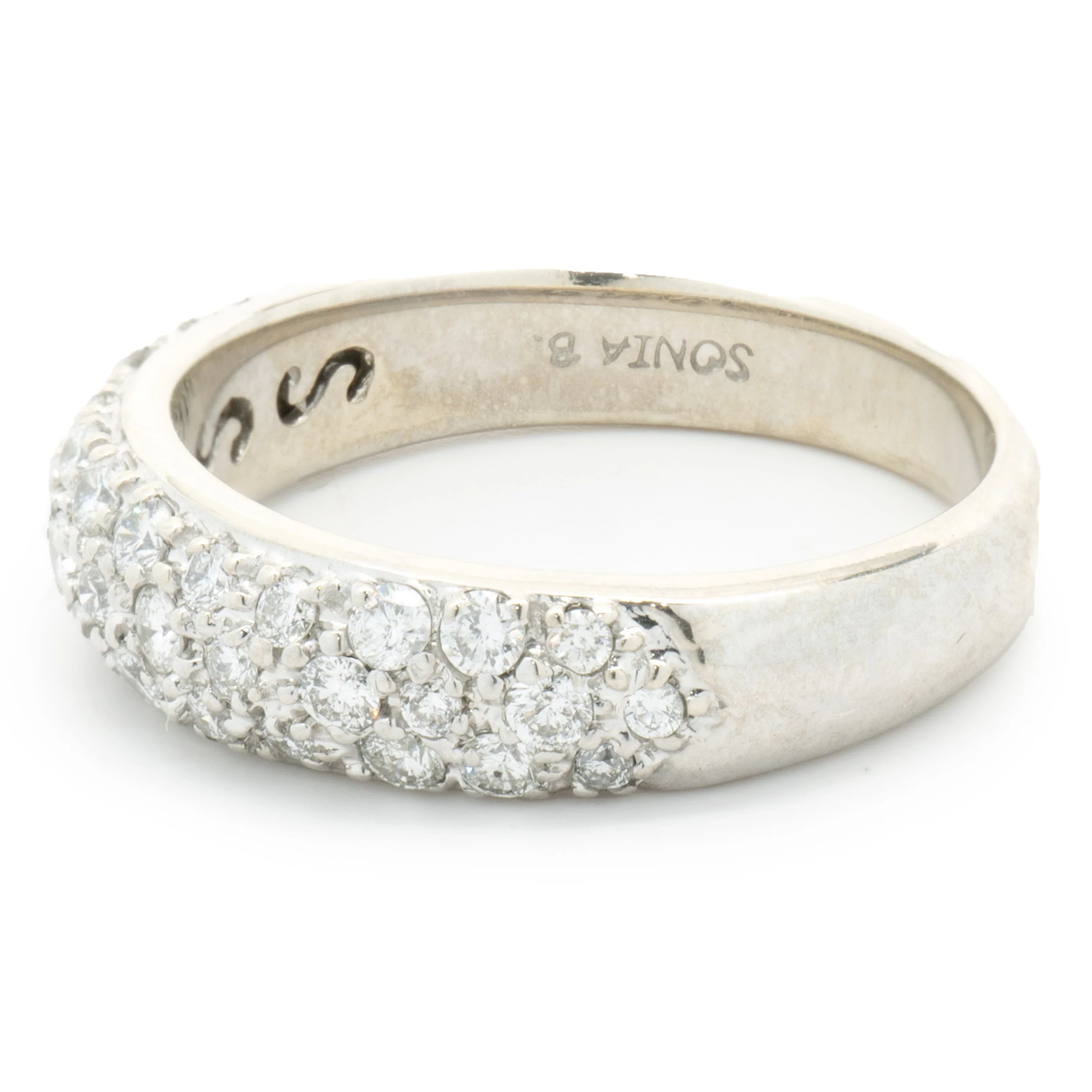 Sonia B 14 Karat White Gold Pave Diamond Band - Image 2