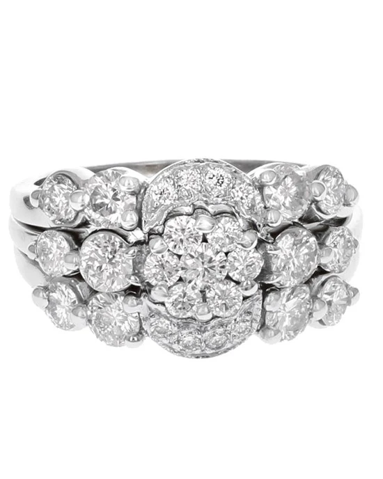 Sonia B. Diamond Cluster Wedding Set - Image 2
