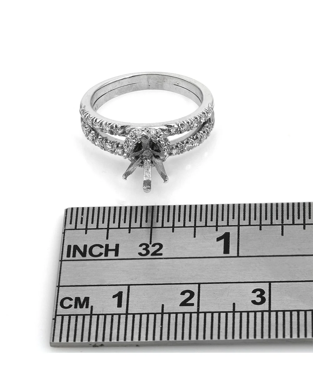Split Shank Diamond Semi Mount in Platinum - Image 3