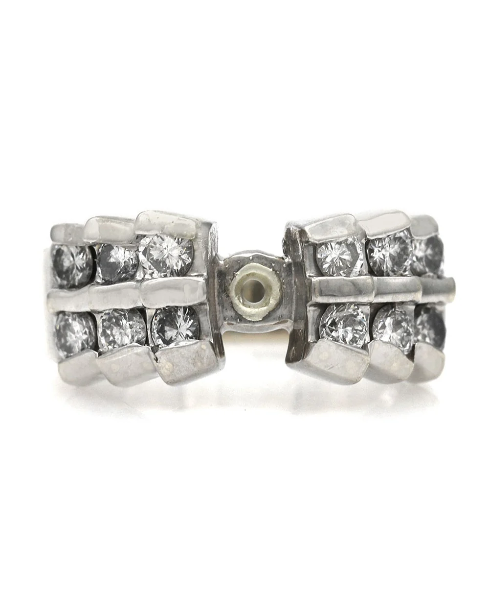 Staggered Diamond Semi Mount in White Gold - Image 2