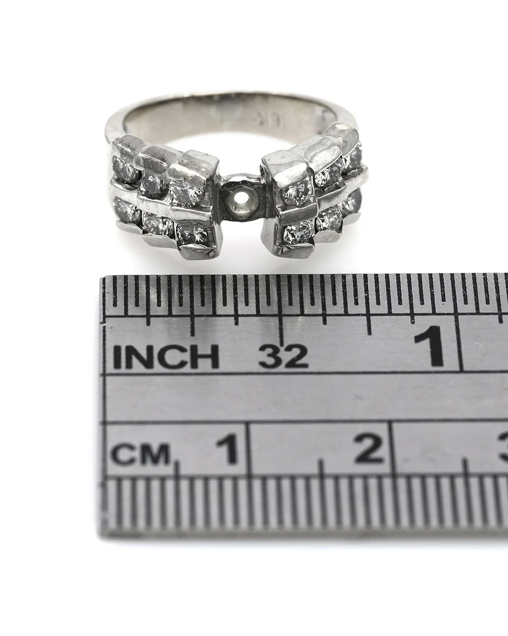Staggered Diamond Semi Mount in White Gold - Image 3