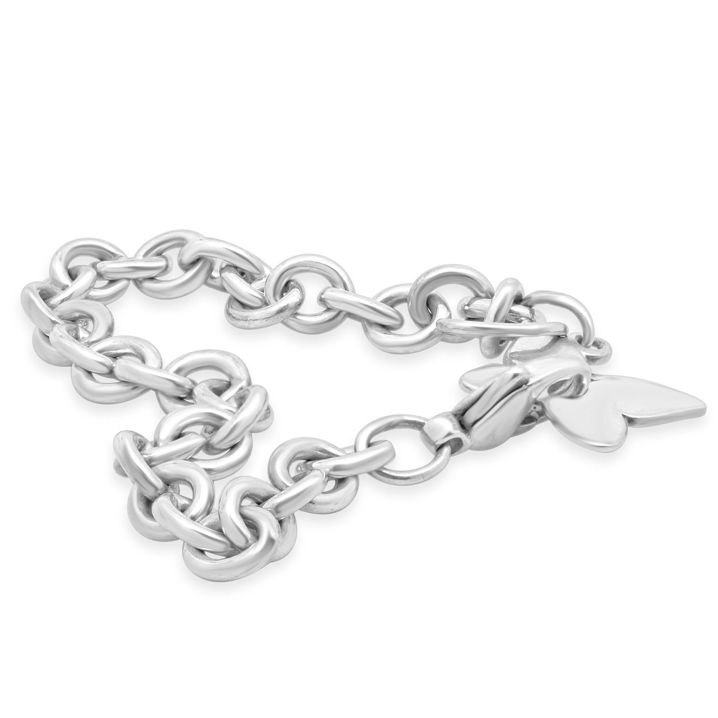 Sterling Silver Butterfly Charm Link Bracelet 7.5" - Image 3