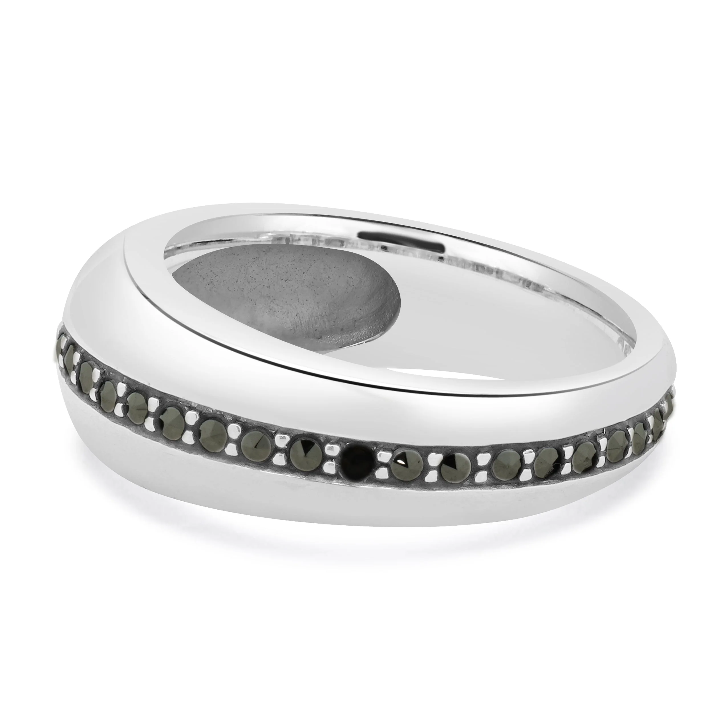 Sterling Silver Channel Set Marcasite Ring - Image 2