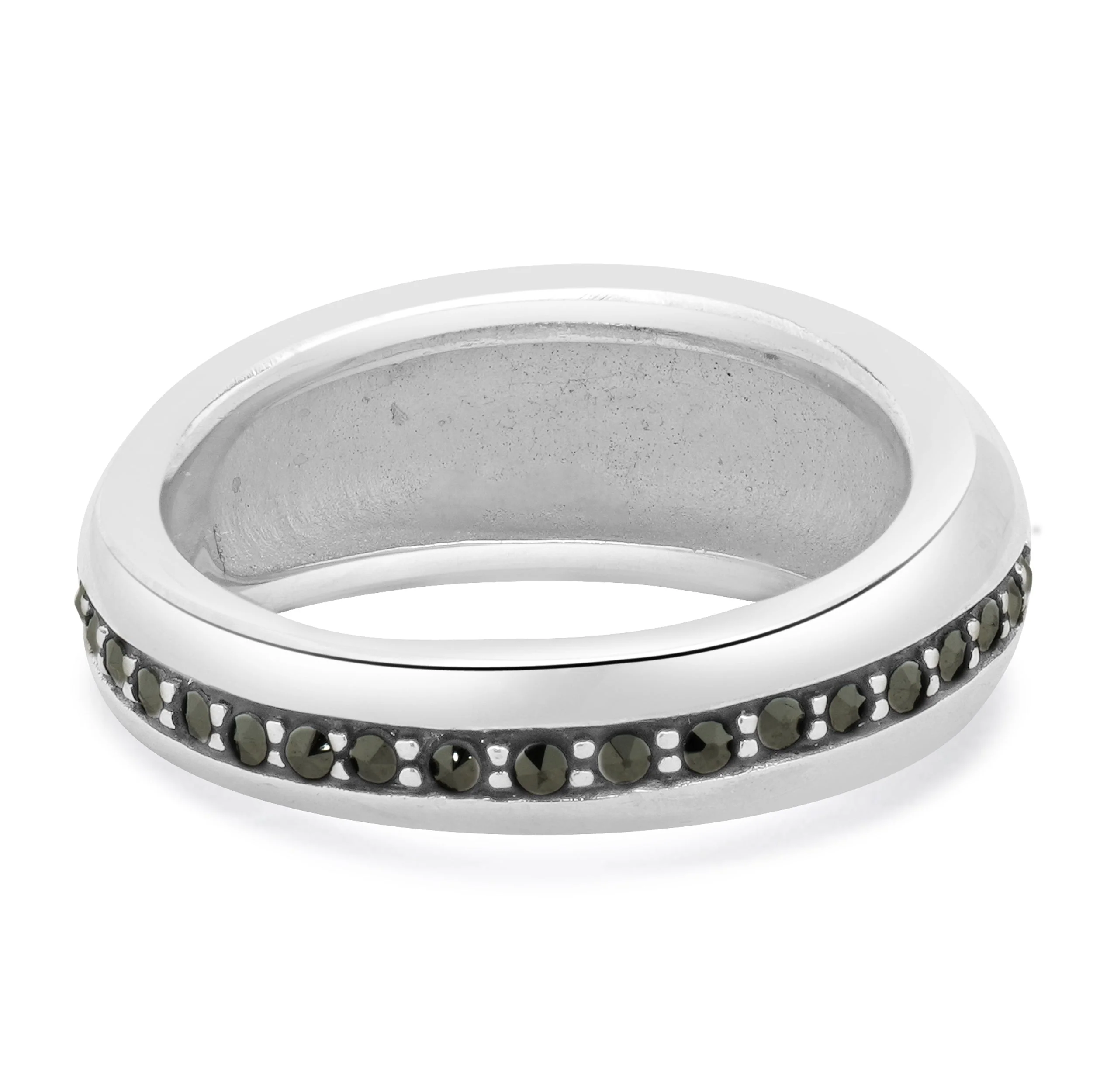 Sterling Silver Channel Set Marcasite Ring - Image 3